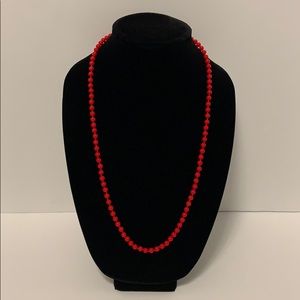 MONET Single Strand Red Beaded Necklace ❤️